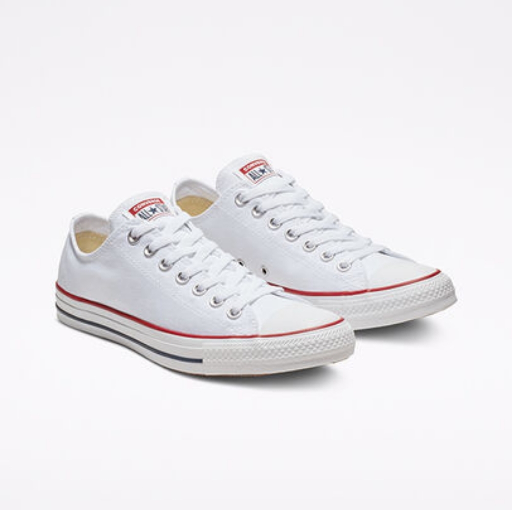 NEW Classic Optic White Converse All Star LowTop Casual Sneaker - 8